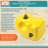 Holipet Automatic Peek-a-Boo Mouse & Cheese Interactive Toy for Cats, Features Built-In Auto Off Function, Pop Out Mice For Hours Of Entertainment, All Day Play W/Away Mode, Battery Operated